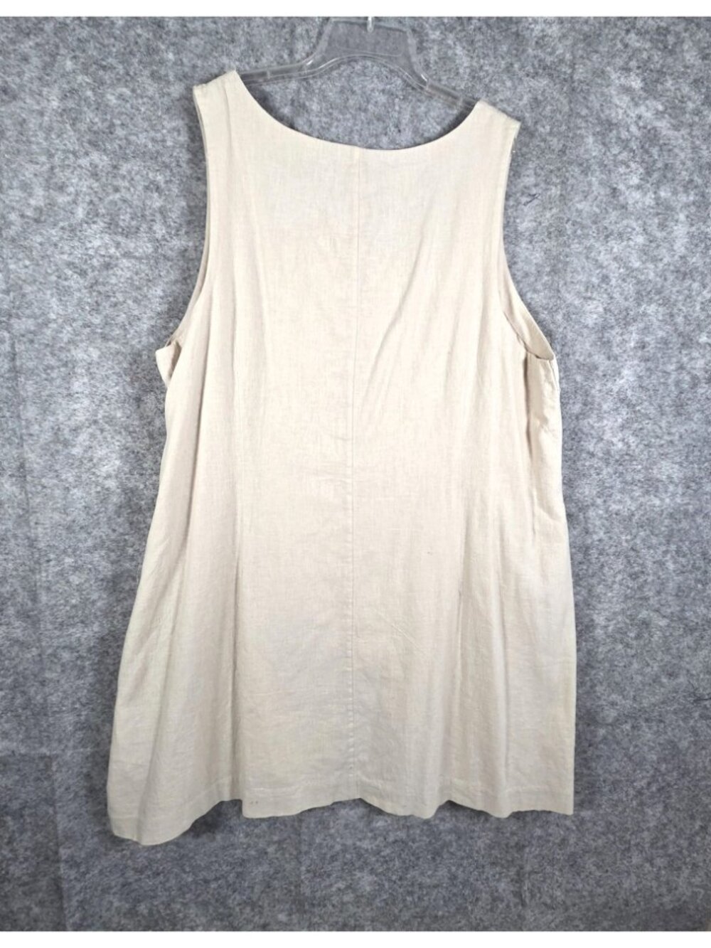 Abercrombie Linen Blend Mini Dress XXL Beige Sleeveless Wide Strap NWT - Picture 6 of 12